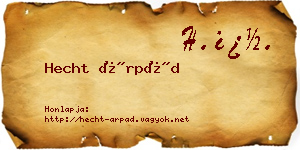 Hecht Árpád névjegykártya
